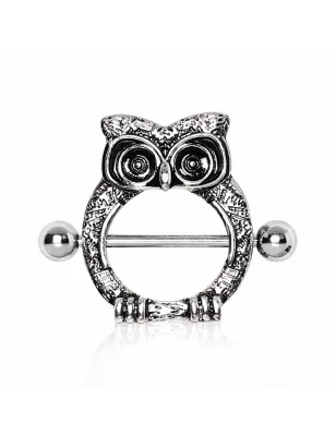 Piercing téton bouclier chouette