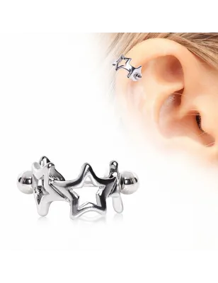 Piercing hélix manchette étoiles