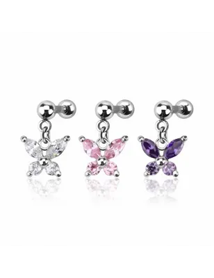 Piercing Cartilage Tragus Pendentif Papillon