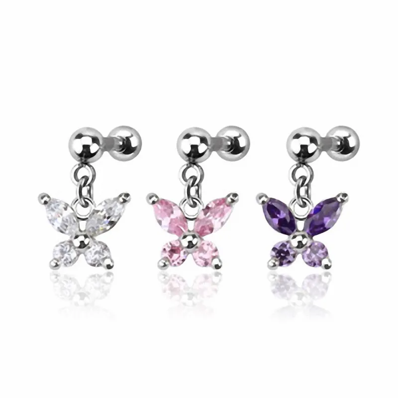 Piercing Cartilage Tragus Pendentif Papillon