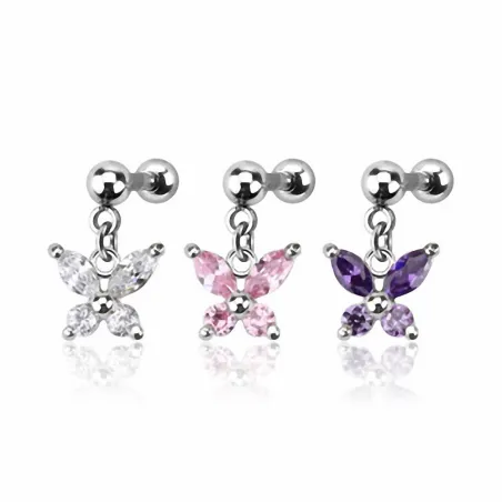 Piercing Cartilage Tragus Pendentif Papillon