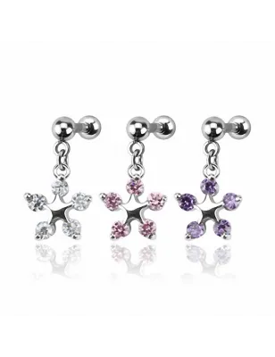 Piercing Cartilage Tragus Pendentif Etoile Fleur 