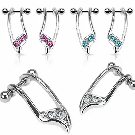 Paire Piercing Helix Cartilage Triple Gemmes 
