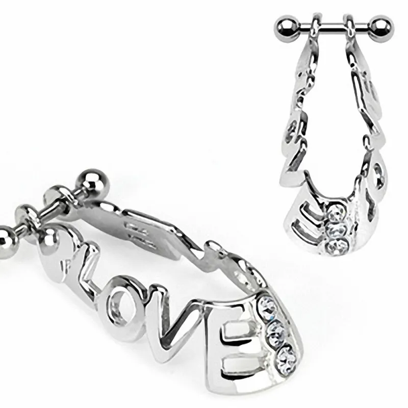 Piercing Helix Cartilage "Love" Gemmes