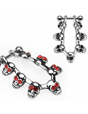 Piercing Helix Cartilage 7 Crânes