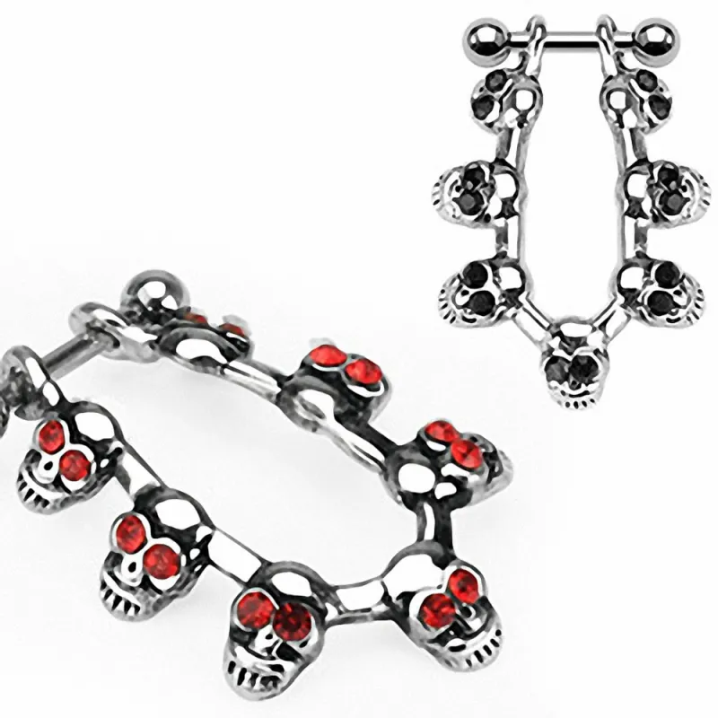 Piercing Helix Cartilage 7 Crânes