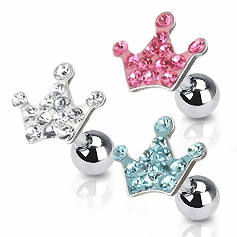 Piercing Oreille Cartilage Tragus Couronne Strass