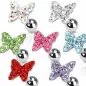 Piercing Oreille Cartilage Tragus Papillon Strass