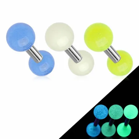 Piercing Oreille Cartilage Tragus Billes Glow in the Dark 