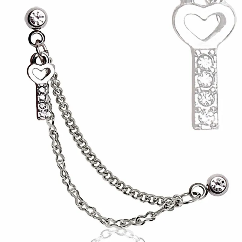 Double Piercing Cartilage Tragus Clef