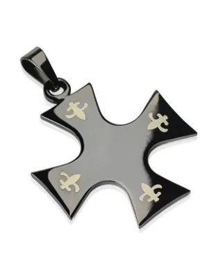 Pendentif Tribal Croix Celtique Noire acier inoxydable 