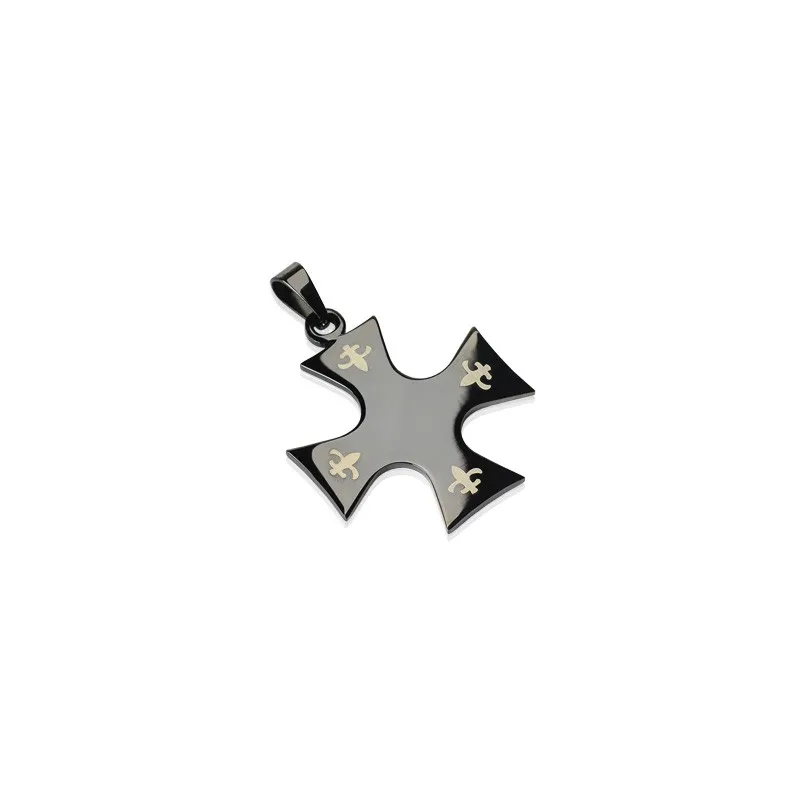 Pendentif Tribal Croix Celtique Noire acier inoxydable 