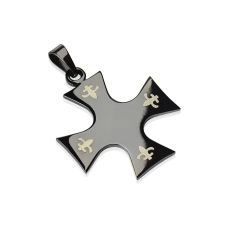 Pendentif Tribal Croix Celtique Noire acier inoxydable 