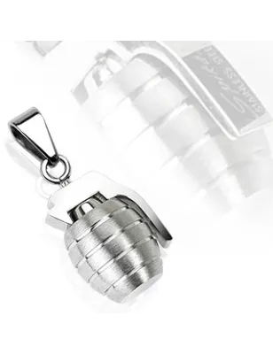 Pendentif "Grenade" acier inoxydable