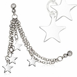 Double Piercing Cartilage Tragus Chaines Etoiles