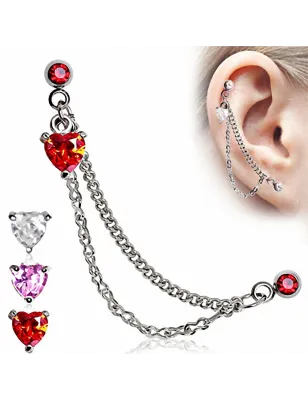 Double Piercing Cartilage Tragus Coeur