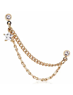 Double Piercing Cartilage Tragus Plaqué Or