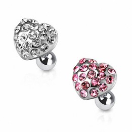 Piercing cartilage coeur strass