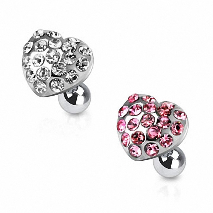 Piercing cartilage coeur strass