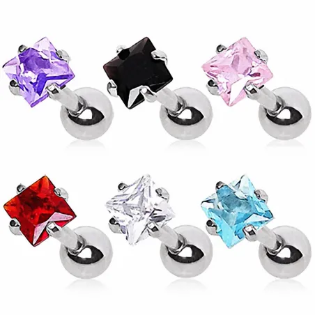 Piercing Cartilage Strass Carré