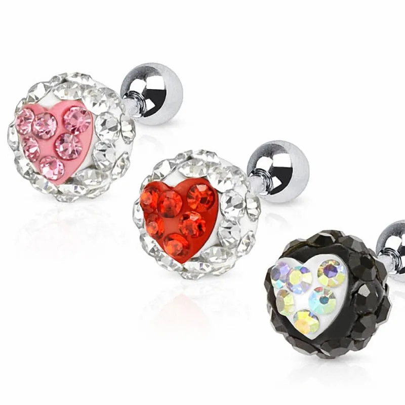 Piercing cartilage coeur crystal