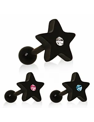 Piercing tragus étoile noire
