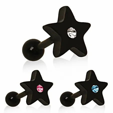 Piercing tragus étoile noire