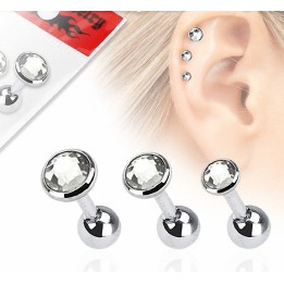 Lot de 3 piercing hélix strass