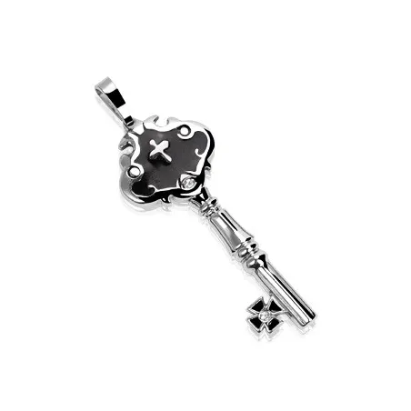 Pendentif Clef Croix et Gemme