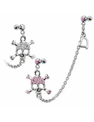 Double Piercing Cartilage Tragus Crâne Pirate