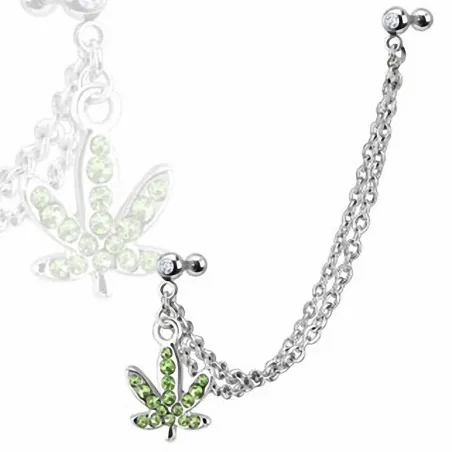 Double Piercing Cartilage Tragus Cannabis