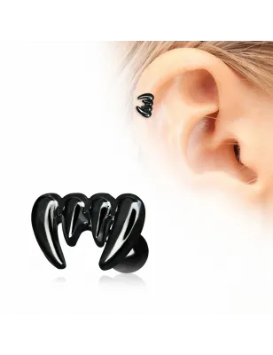Piercing hélix dents de vampire noir