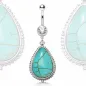 Piercing nombril large turquoise