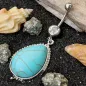 Piercing nombril large turquoise