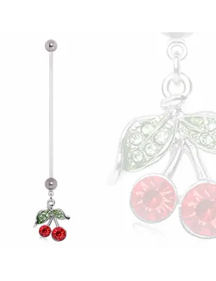 Piercing nombril de grossesse cerise