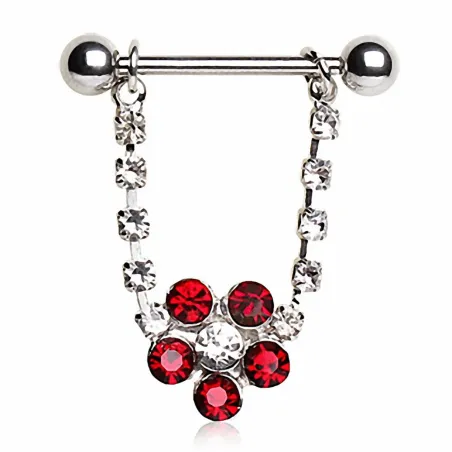 Piercing téton pendentif fleur