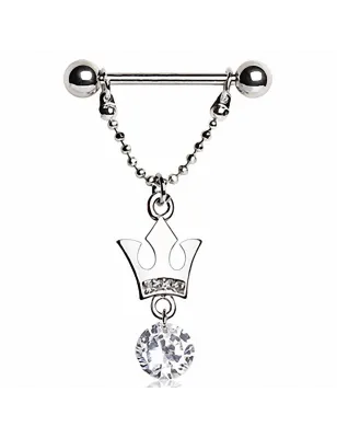 Piercing téton pendentif couronne