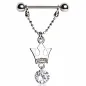 Piercing téton pendentif couronne