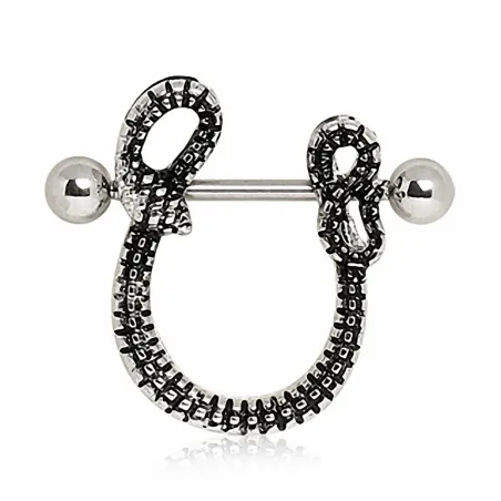 Piercing téton bouclier serpent