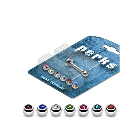 Pack Piercing Labret Boules Serties de Gemmes  - Bijou Piercing Labret