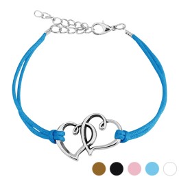 Bracelet similicuir coeurs