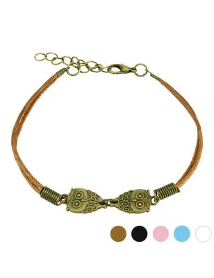 Bracelet similicuir hiboux