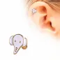 Piercing cartilage plaqué or éléphant