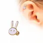 Piercing cartilage plaqué or lapin