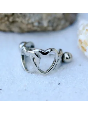 Piercing hélix manchette coeurs