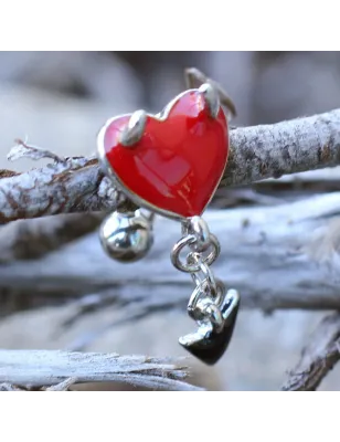 Piercing nombril inversé coeur endiablé