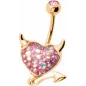 Piercing nombril Crystal Evolution Swarovski Doré Coeur Endiablé