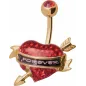 Piercing nombril Crystal Evolution Swarovski Doré Coeur Forever