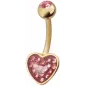 Piercing nombril Crystal Evolution Swarovski Doré Coeur