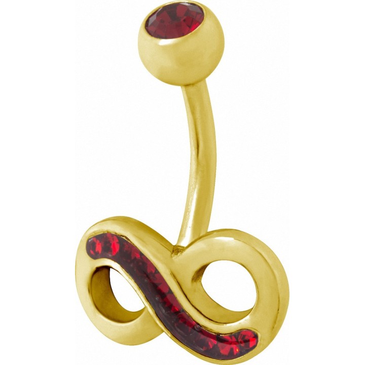 Piercing nombril Crystal Evolution Swarovski Doré Infini